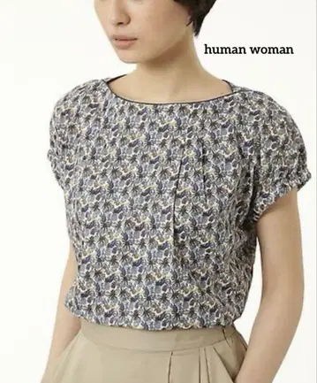 미사용 human woman / 휴먼 우먼 리버티 프린트 블라우스