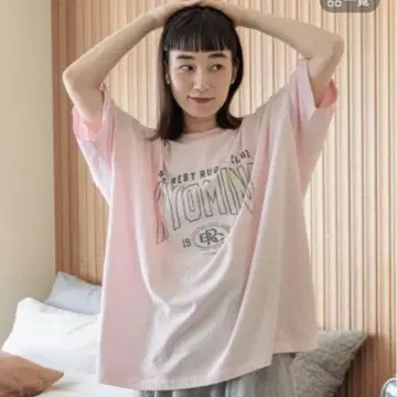 페이드 로고 튜닉 티셔츠 니코 앤드