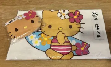 헬로키티 당첨 복권 일광화상 키티 얼굴형 파우치 거즈 타월