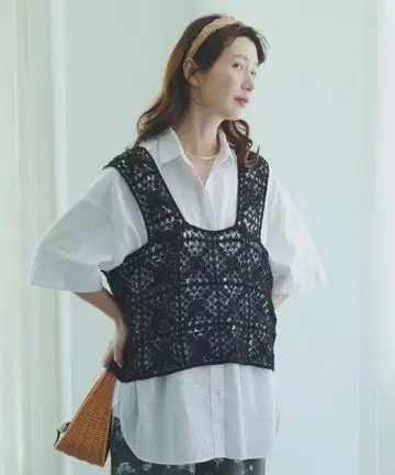 시착만 한 상품 스튜디오 클립 크로셰 레이스 뷔스티에 블랙