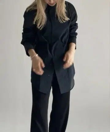 enof 시어 블랙 셔츠