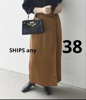 SHIPS any 새틴 랩 디자인 롱 타이트 스커트 38