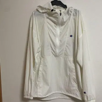 챔피온 XL 화이트 나일론 자켓 아노락 후드티
