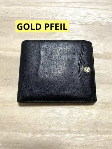 GOLD PFEIL 골드 파일 두겹 지갑 독일제 블랙 천연 가죽