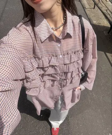 프릴 도킹 오버 셔츠