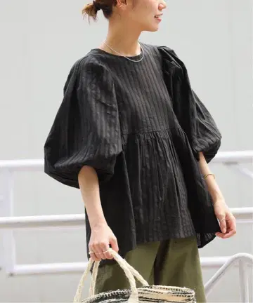JOURNAL STANDARD relume 도비 퍼프 슬리브 블라우스