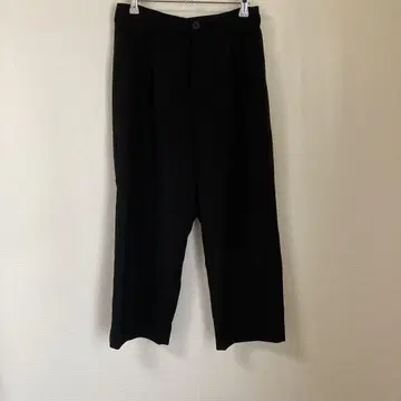 OFUON 블랙 와이드 팬츠 슬릿