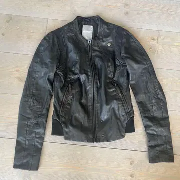 G-Star 블랙 가죽 자켓 XS