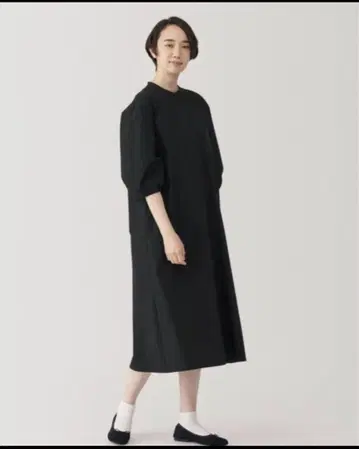 무인양품 건조하기 쉬운 브로드 7부 소매 원피스 M 사이즈