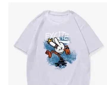 EXCITE 스케이트보드 캐릭터 티셔츠
