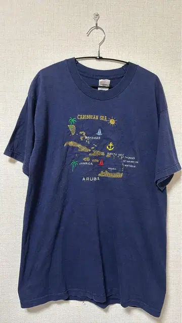 Fruit of the Loom 캐리비안 티셔츠 L 네이비