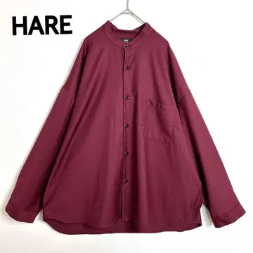 HARE 하레 와인 레드 노카라 긴팔 셔츠 M 사이즈  현행