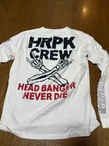 맥시멈 더 호르몬 배고픈 CREW 롱 티셔츠 화이트 사이즈 L