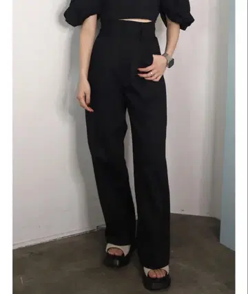 EMODA 하이 웨스트 루즈 팬츠