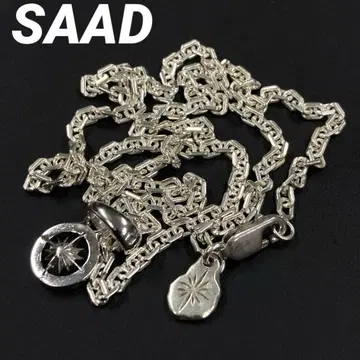 SAAD 사드 얇은 사각형 체인 타타키 산 심볼 치비 메탈 실버