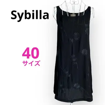 Sybilla 시빌라 슬리브리스 흑백 꽃무늬 자수 원피스 썸머 드레스