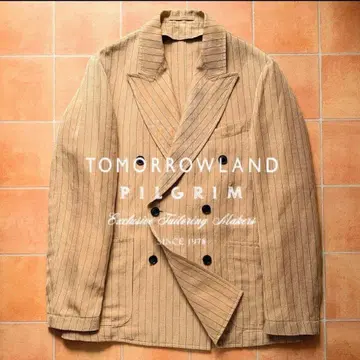 TOMORROWLAND PILGRIM 린넨 베이지 스트라이프 레이온
