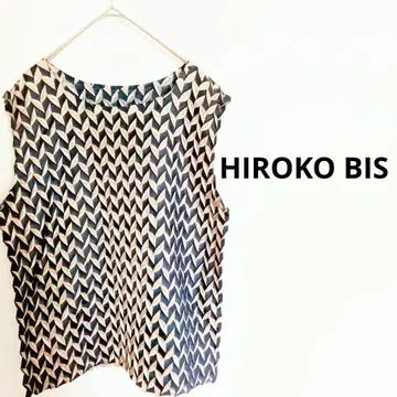 HIROKO BIS 변형 압축 플리츠 바이컬러 슬리브리스