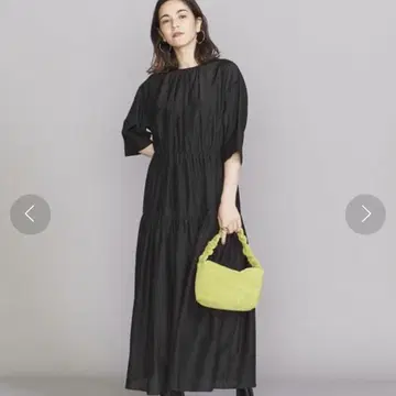BY UNITED ARROWS 론 티어드 6부 소매 원피스