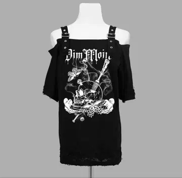 Dimmoire 디무모아르 Dig in Skull 오프숄더 T 블랙
