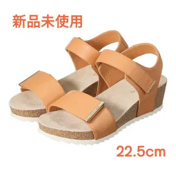 히메코 시프 가죽 메탈 악센트 플렉시블 벨트 샌들 22.5cm