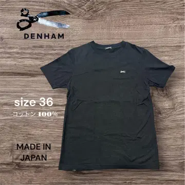 DENHAM 덴함 남성용 티셔츠 36 S 반팔 심플 가위 자수