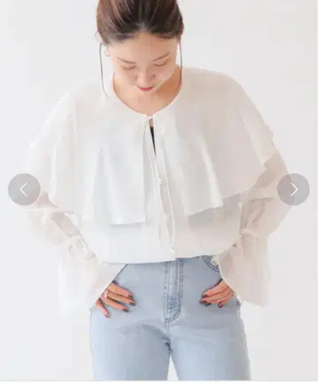 IENA 라미비스 시어 빅 칼라 블라우스