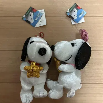 스누피 봉제 인형 키링 2개 세트