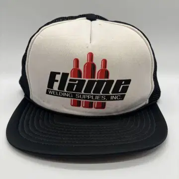 90년대 빈티지 Flame 가스 제조사 프린트 로고 트래커 캡