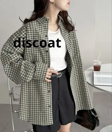 DISCOAT [유니섹스] 축구 체크 오버 셔츠