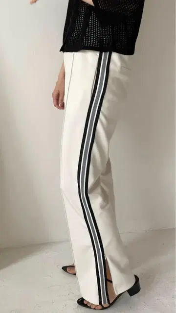 로리즈팜, 사이드 라인, 지퍼 이지 팬츠, 아이보리