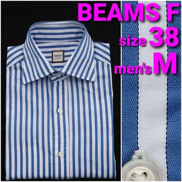빔즈 비즈니스 셔츠 size38 남성용 M 스트라이프 와이드 칼라