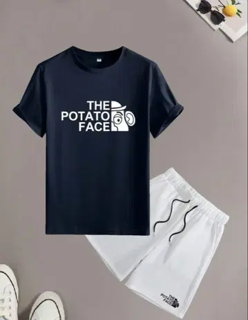 THE POTATO FACE 포테이토 헤드 남성용 하프 팬츠 티셔츠 반팔