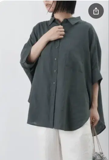 LUCA/LADY LUCK LUCA 린넨 레이온 돌먼 셔츠 그린