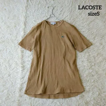 LACOSTE 라코스테 와플 컷 티셔츠 반팔 로고 자수 린넨 혼방 S