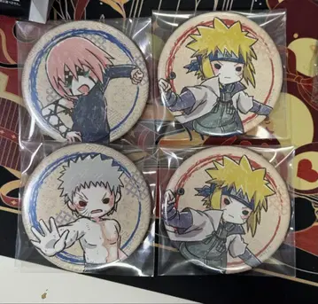 NARUTO 나루토 질풍전 그래프 아트 캔뱃지 4종 세트