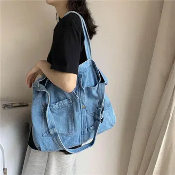 데님 백 여성용 백 2way 숄더백 외출 여행 가방