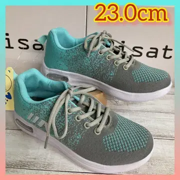 23.0cm 새상품 여성 신발 초경량 와이드 에어 스포티 스니커즈 그레이