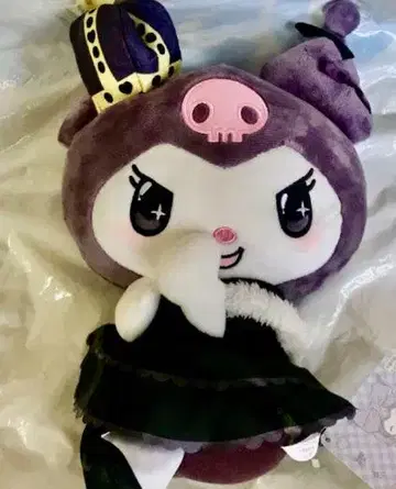 스컬 디자인 봉제 인형 보라색