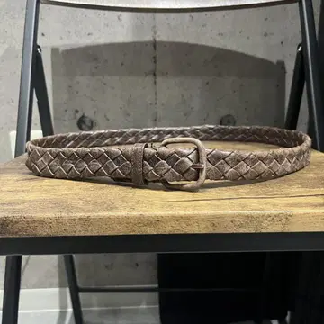 GIORGIO ARMANI 가죽 메쉬 벨트 브라운 이탈리아제