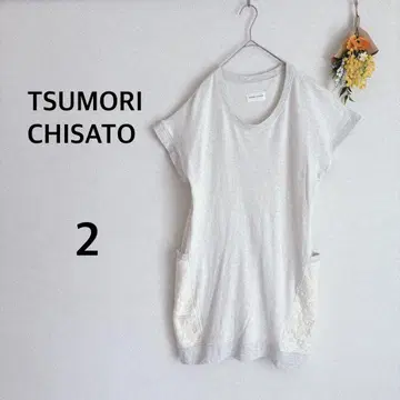 츠모리치사토 TSUMORI CHISATO 튜닉 반팔 레이스 포켓