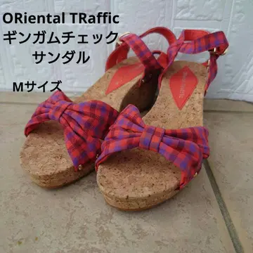 ORiental TRaffic 깅엄 체크 샌들
