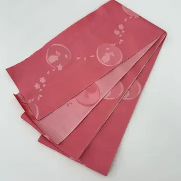 반폭 오비 화학 섬유 귀여운 토끼 유카타 기모노 워셔블 오비 T-7156