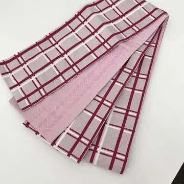 반폭 오비 화학 섬유 리버서블 귀여운 격자 유카타 기모노 T-7159