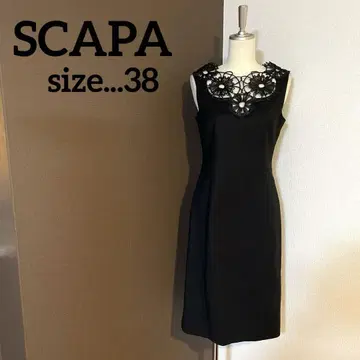 SCAPA  시스루  레이스  꽃무늬  블랙  포멀  드레스  원피스
