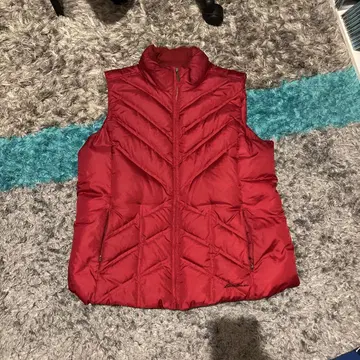 Eddie bauer 자수 빨간색 다운 베스트 퀼팅 디자인