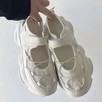 AS KNOW AS plus 통굽 메쉬 스니커즈 샌들 아이보리