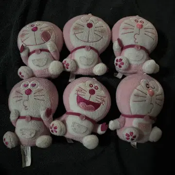 벚꽃 도라에몽 봉제 인형 6개 세트