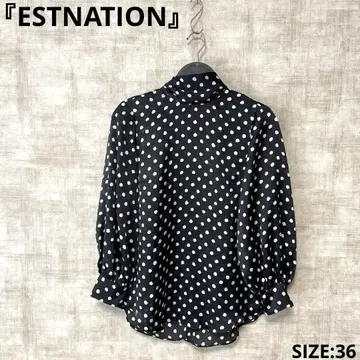 일본제 [ESTNATION] 보타이 포함 도트 블라우스 긴팔 SIZE36