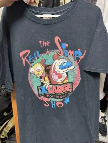 X-LARGE Ren & Stimpy 티셔츠 L 사이즈